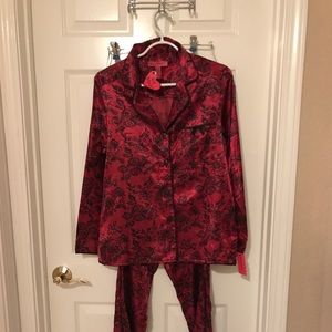 Betsey Johnson brushed back satin pajama set NWT